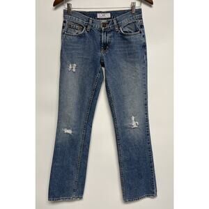 Vantage Y2K Armani Exchange Low Rise Jeans Women Sz 0 28x32 Blue Bootcut Preppy